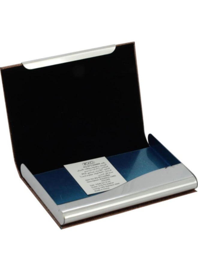 ROCO Business Card Case 15 Cards 9 X 5.5 cm Card Size PU Material Brown - Image 1