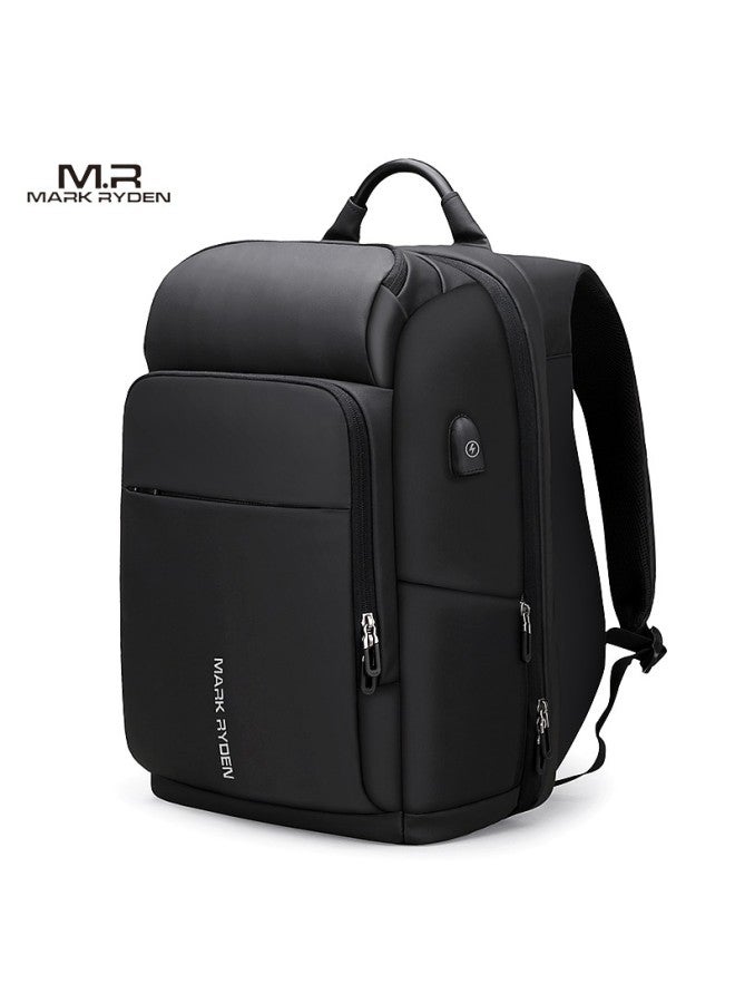 MARK RYDEN Marco Leiden Large Capacity Backpack, Men's Backpack, 15.6-inch Laptop Bag, Business Travel Bag, School Bag, Mr7080, Cool Black - Image 1