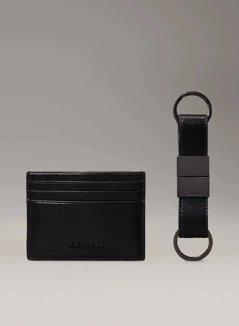 CALVIN KLEIN Leather Cardholder and Keyfob Gift Set