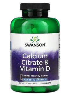 SWANSON Calcium Citrate & Vitamin D, 250 Tablets 
