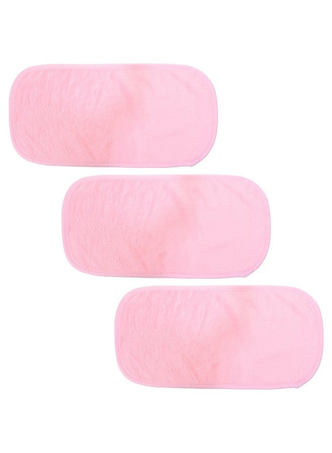 Mini Skater 3Pcs Makeup Remover Face Towels Soft Microfiber Reusable Facial Wash Cloth For Skin Hand And Face Eye Lips Beauty Facial Cleansing Eraser (Pink) - Image 1