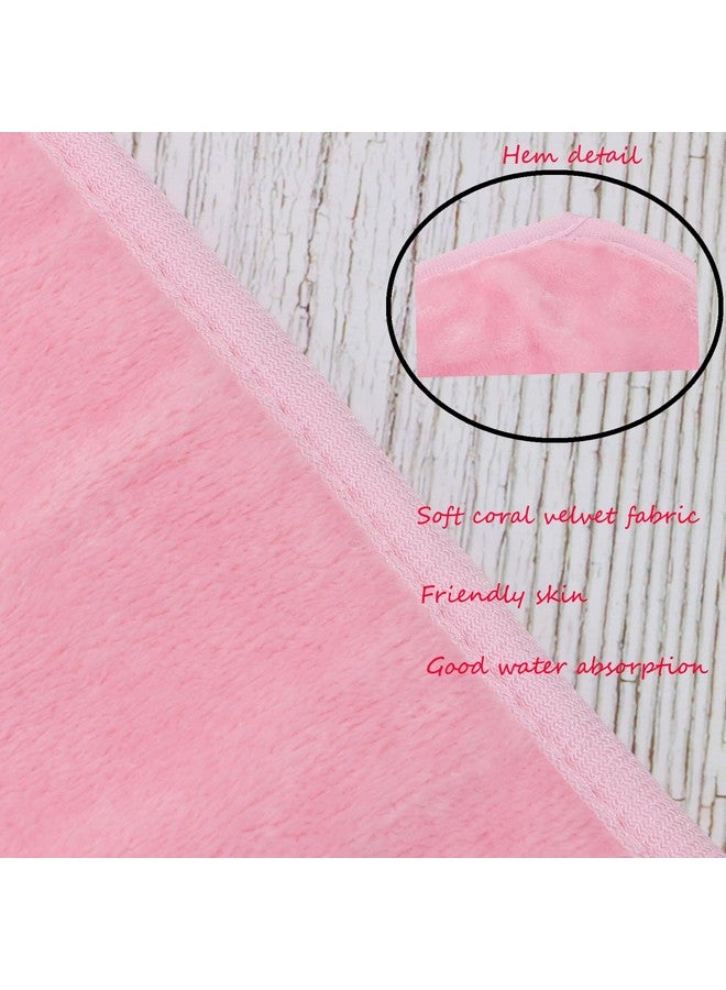 Mini Skater 3Pcs Makeup Remover Face Towels Soft Microfiber Reusable Facial Wash Cloth For Skin Hand And Face Eye Lips Beauty Facial Cleansing Eraser (Pink) - Image 3