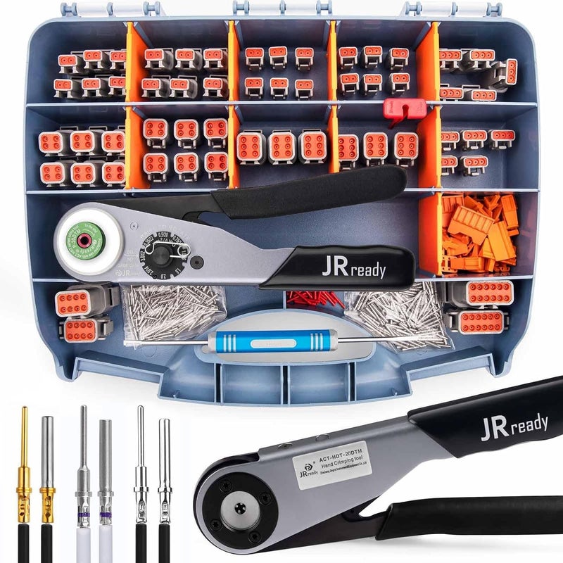JRready ST6360 Deutsch DTM Connector Crimping Tool Kit Deutsch Crimp Tool and 2 3 4 6 8 12 Pin Connectors With Solid ContactSize 20 Solid Terminal 2022AWG For Automotive Connectors - Image 2