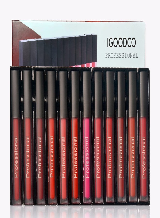IGOODCO Matte Liquid Lipstick Long lasting Transferproof and Waterproof Lasts Up to 12 hours Liquid Lipsticks | Combo Set - 12 Pcs - Image 1