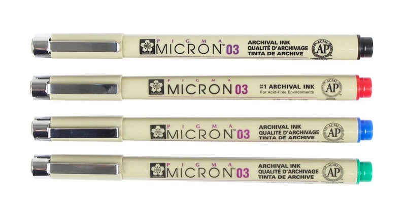 SAKURA Pigma Micron Fine Line Pens 0.35 Mm Pack Of 4 Colors (Xsdk 03 Series),Multicolor - Image 3