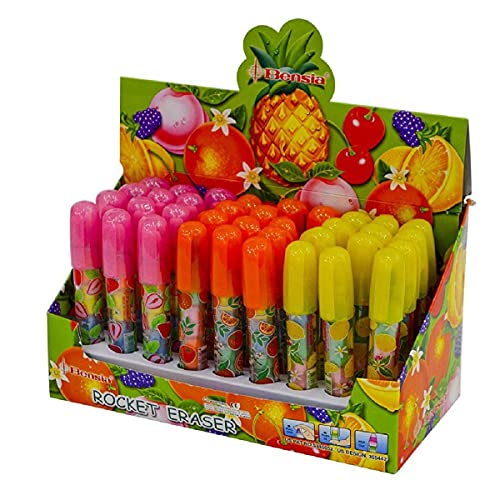 Linc Bensia Fruit Scented Rocket Eraser | Multicolour | Pack of 10 - Image 1