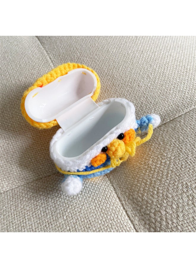Knitted Smiley Chick For Apple AirPods Pro1/2/3 Generation Headset Protective Case Cute Protective Soft Case Applicable-Color:Knitted Duck Backpack-Applicable Model:AirPods 1/2 Generations General  - Image 4