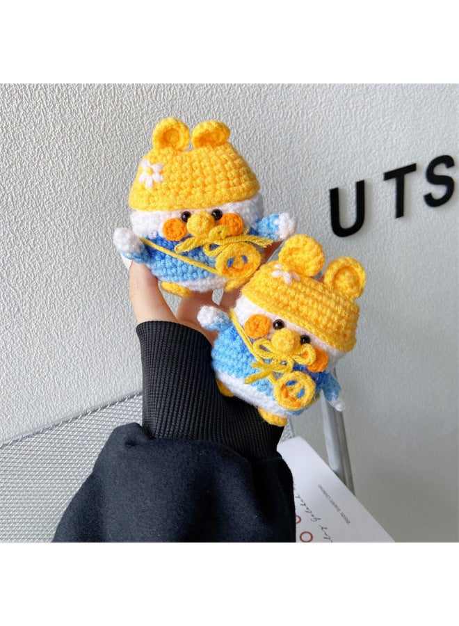 Knitted Smiley Chick For Apple AirPods Pro1/2/3 Generation Headset Protective Case Cute Protective Soft Case Applicable-Color:Knitted Duck Backpack-Applicable Model:AirPods 1/2 Generations General  - Image 3