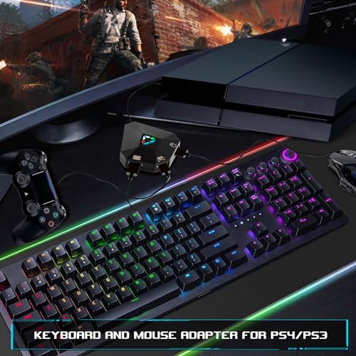 Arvin Keyboard and Mouse Adapter for Nintendo Switch/PS4/PS3/Xbox One/Xbox 360 Consoles, Switch Adapter Support Custom Mapping & Mouse Sensitivity Adjustment, Wired Keyboard and Mouses Converter - Image 4