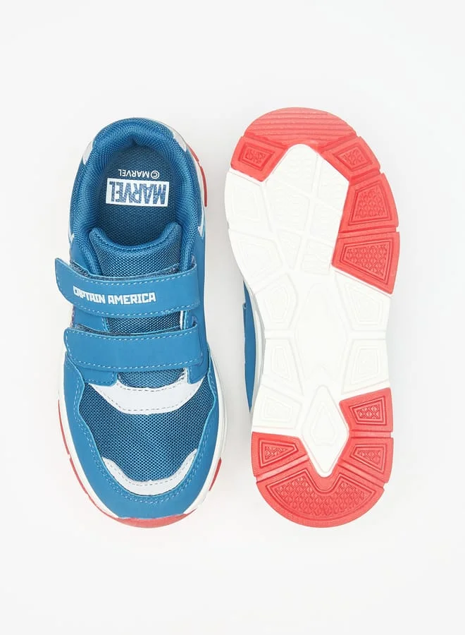 MARVEL Marvel Captain America Print Sneakers with Hook and Loop Closure