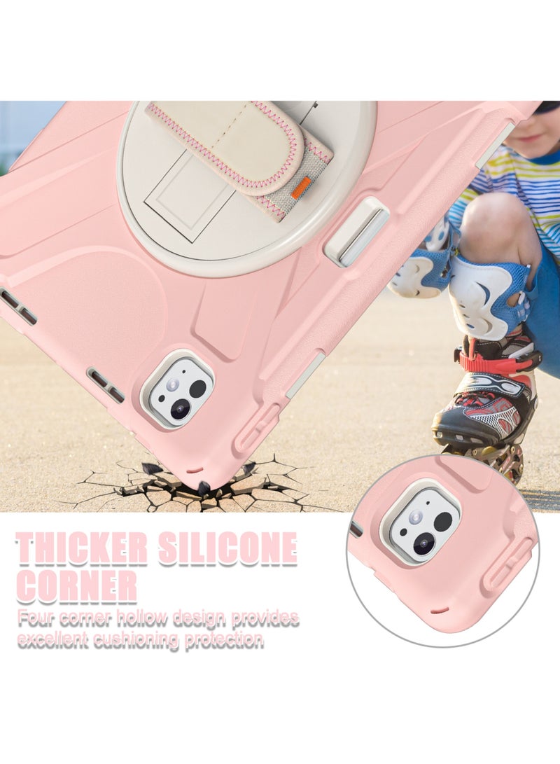 Captaintech Case for iPad Pro 11-inch (2024) M4 Chip Model A2836 A2837 Heavy Duty Rugged Durability Silicone Tablet Cover with 360° Rotating Hand Strap Foldable Hidden Stand u0026 Shoulder Strap - Image 3