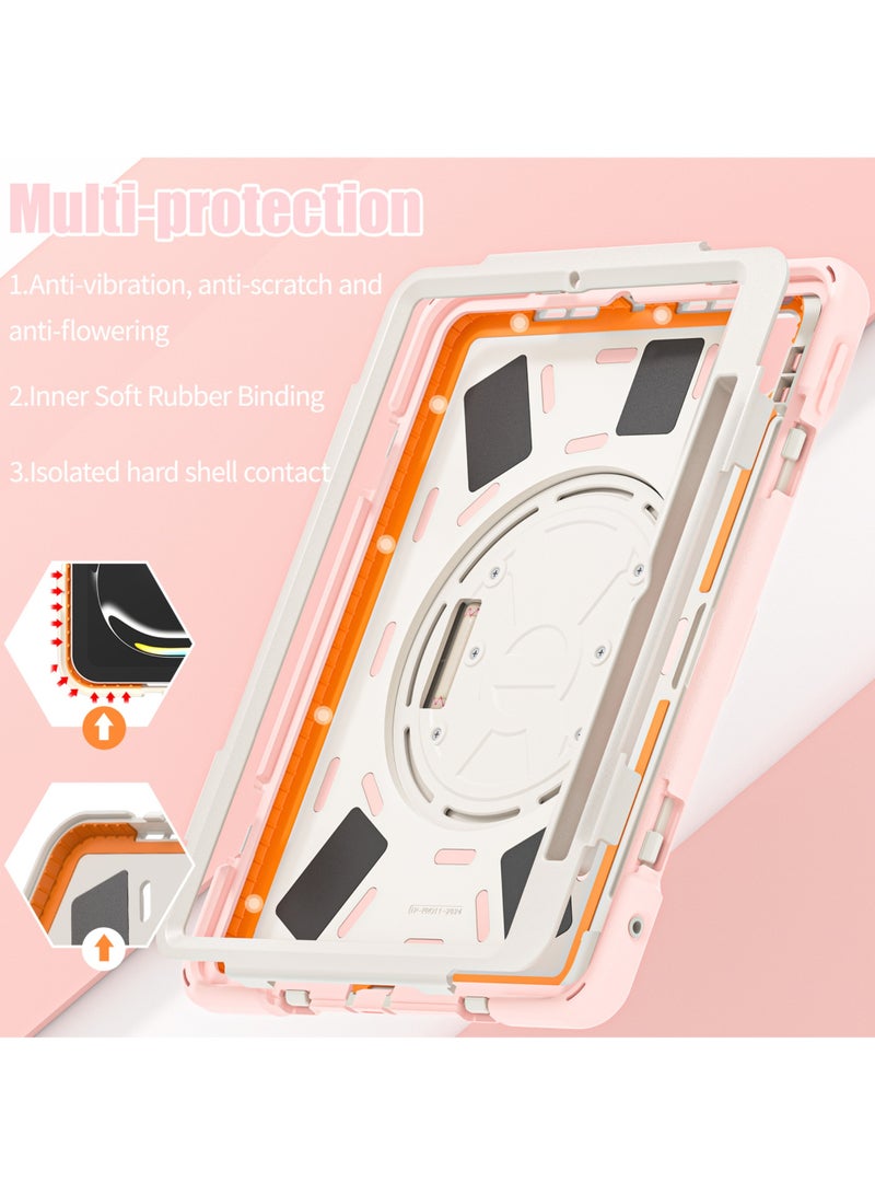 Captaintech Case for iPad Pro 11-inch (2024) M4 Chip Model A2836 A2837 Heavy Duty Rugged Durability Silicone Tablet Cover with 360° Rotating Hand Strap Foldable Hidden Stand u0026 Shoulder Strap - Image 5