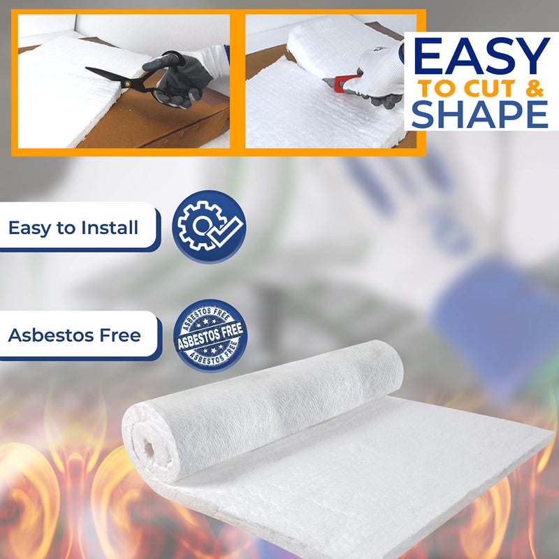 Simond Store Ceramic Fiber Insulation Blanket, 4# Density 2400F, 1" x 12"x 24â€ Fireproof Insulation for Fireplace, Forge, Furnace, Kiln, Wood Stove, Pizza Oven - Image 5