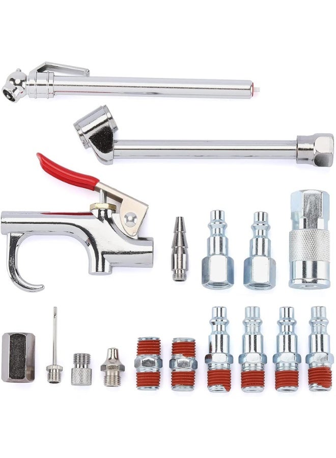 13 Pcs 2-Way Connection Air Nozzle Blow Gun Set, Air Nozzle Kit  Standard  Fitting and 8 Air Nozzles  - Image 1
