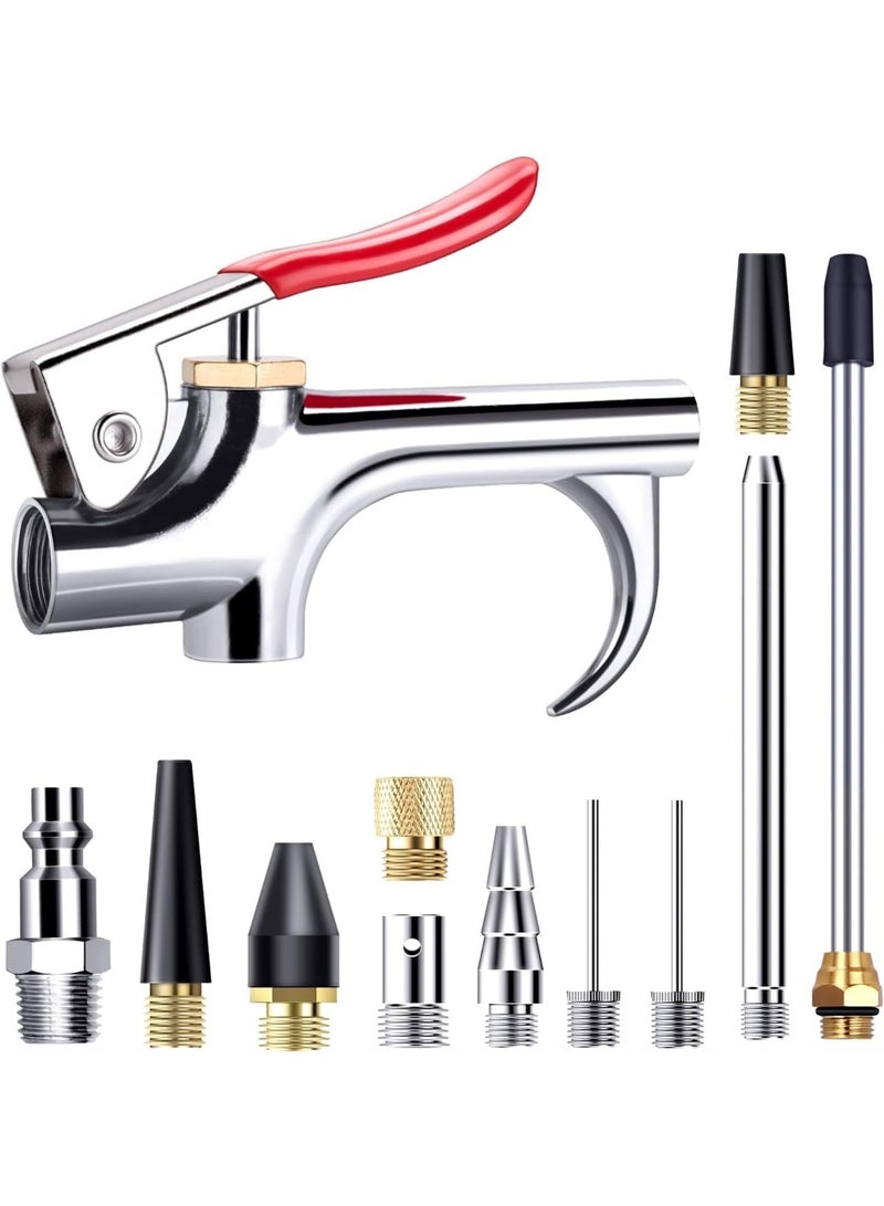 13 Pcs 2-Way Connection Air Nozzle Blow Gun Set, Air Nozzle Kit  Standard  Fitting and 8 Air Nozzles  - Image 3