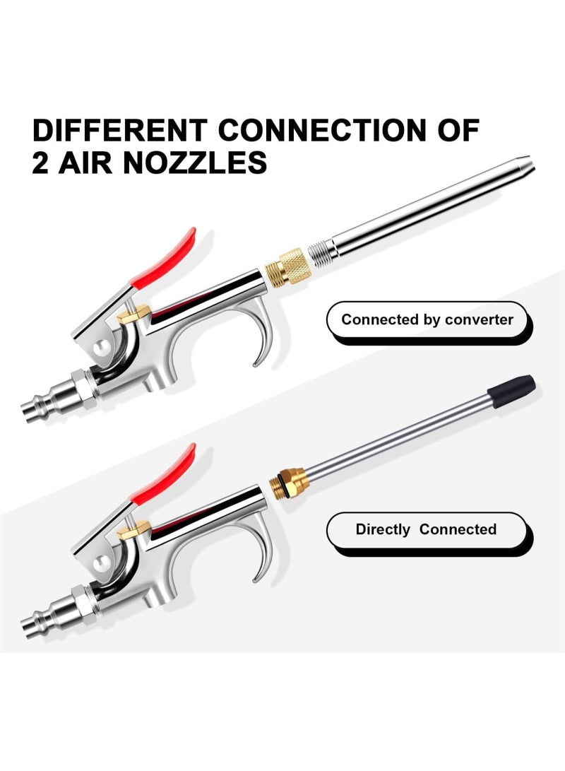 13 Pcs 2-Way Connection Air Nozzle Blow Gun Set, Air Nozzle Kit  Standard  Fitting and 8 Air Nozzles  - Image 4