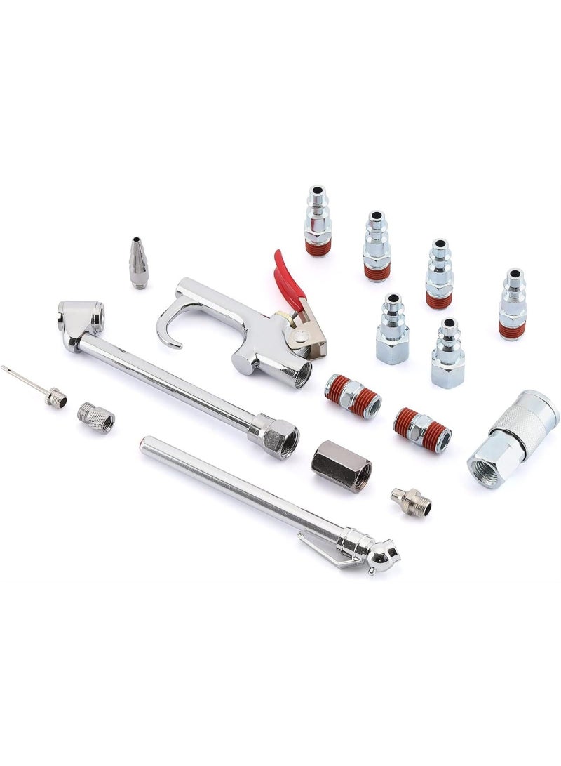 13 Pcs 2-Way Connection Air Nozzle Blow Gun Set, Air Nozzle Kit  Standard  Fitting and 8 Air Nozzles  - Image 2