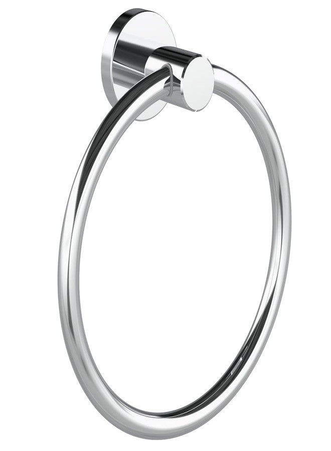 RARXTR Chrome Hand Towel Holder for Bathroom Kitchen Towel Ring Modern Rounded Base Wall Mount SUS304 Stainless Steel - Image 1