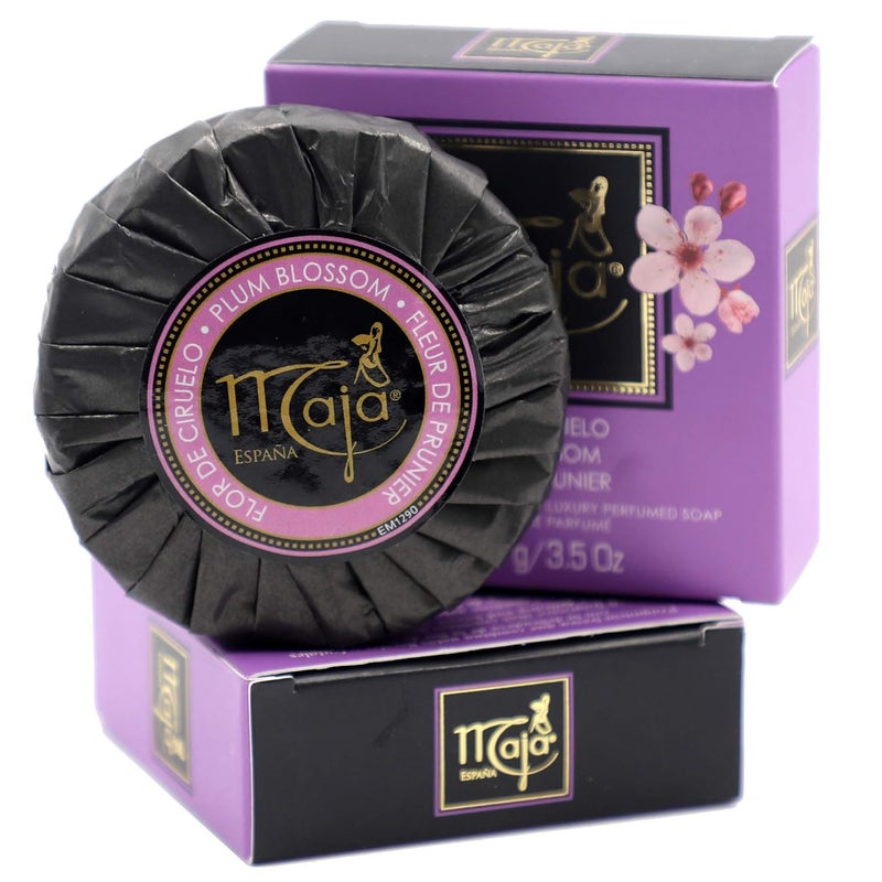 Maja Plum Blossom Soap Perfumed Soap Round and Luxurious Soap to Clean and Moisturize your skin Leaves Skin Beautifully Scented and Soft 2Pack of 35 Oz Bar Soaps