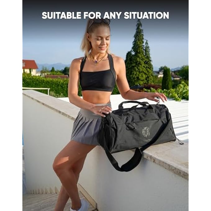 FIGHTR Sports bag  travel Duffel bag for men and women  with shoe compartment  wet compartment  bag for sports fitness  travel - Image 4
