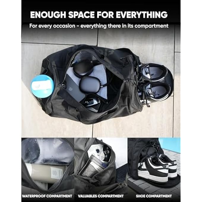FIGHTR Sports bag  travel Duffel bag for men and women  with shoe compartment  wet compartment  bag for sports fitness  travel - Image 3