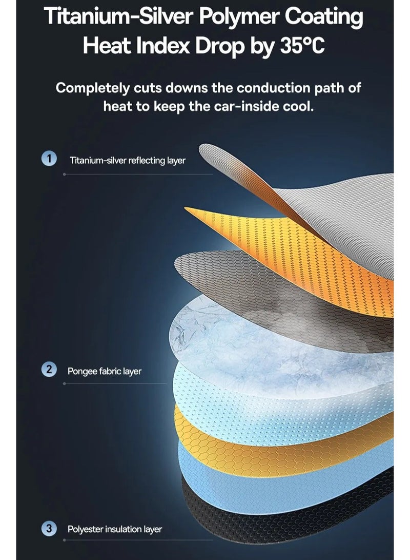 Baseus Baseus Double Layer Car Windshield Sunshade Foldable Handle UV Protection Window Sun Shade 141x76cm - Image 5