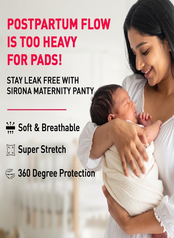 Sirona Maternity Panties After Delivery for Women | L-XL (32-44 Inch)| Pack of 10 | for Pregnancy & Postpartum Bleeding & Clots | Leak Free | High Absorbency White - Image 2