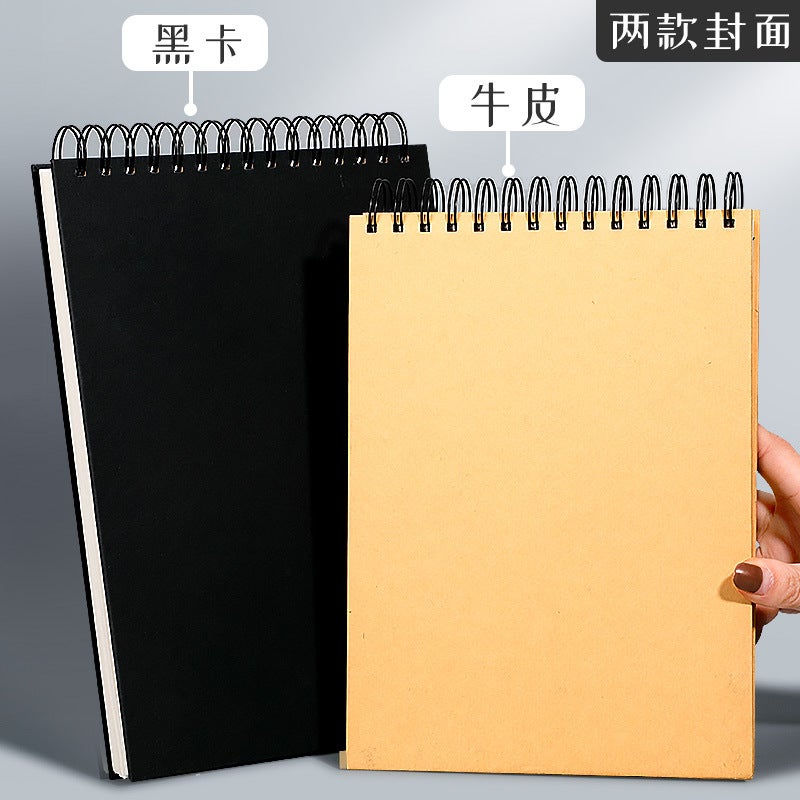 8K Sketchbook Cowhide Black Card A4 Sketchbook Art Student Special Blank Sketch Picture Book - Image 3