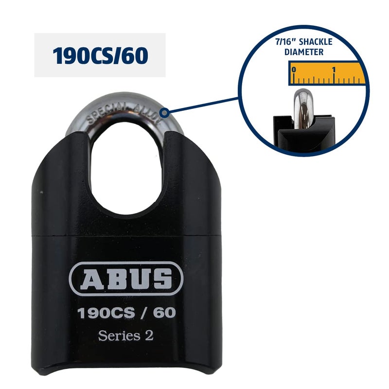 ABUS 190CS/60 High Security Solid Steel Combination Padlock, Closed Shackle - Image 3