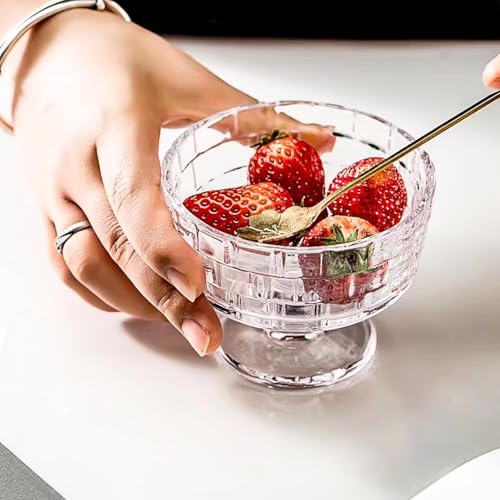 bellemax 300ML Ice Cream Glasses Cups Dishes for Desserts, Milkshake,Fruit and Pudding Glass Serving Bowls, Perfect for Home, Restaurants and Parties Dishwasher Safe (Set of 6) (BX-05) - Image 2