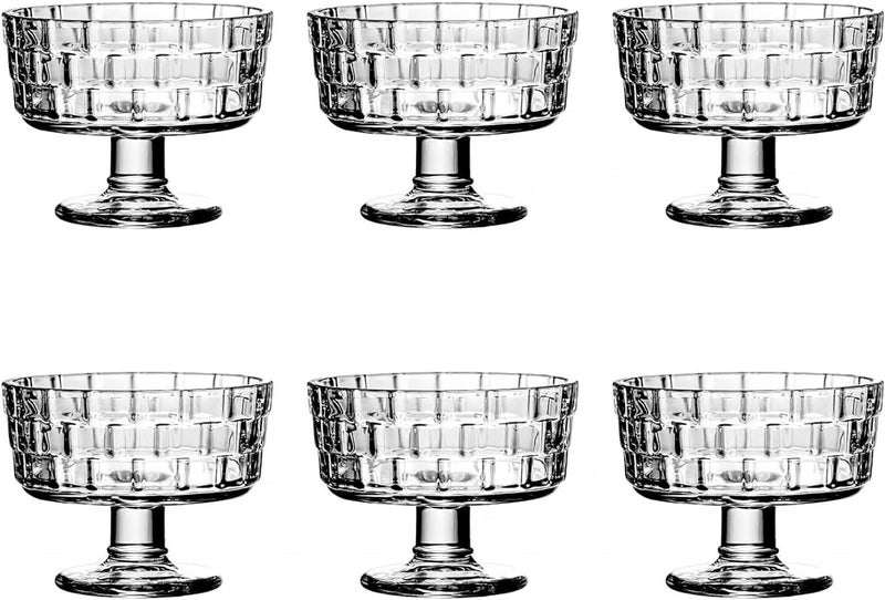 bellemax 300ML Ice Cream Glasses Cups Dishes for Desserts, Milkshake,Fruit and Pudding Glass Serving Bowls, Perfect for Home, Restaurants and Parties Dishwasher Safe (Set of 6) (BX-05) - Image 1