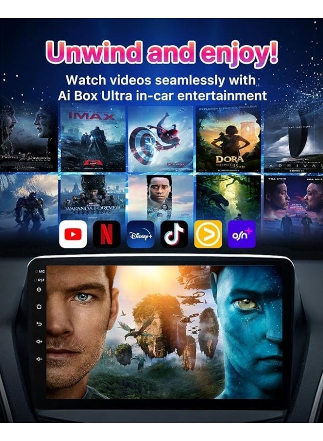 صندوق كاربلاي أندرويد 13 بتقنية الذكاء الاصطناعي، سلسلة ألترا، أقوى محول وسائط متعددة بسعة 8+128 جيجابايت ومعالج كوالكوم 6115، مزود بتقنية كاربلاي/أندرويد أوتو/متجر جوجل بلاي، متوافق فقط مع سيارات كاربلاي السلكية - Image 4