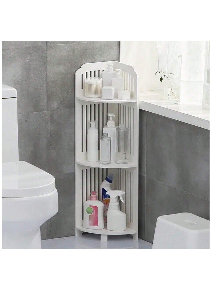 LINGWEI Bathroom Corner Shelf Organizer Freestanding Toilet Paper Holder Stand, 3-Tier Storage Rack for Small Spaces - Image 1