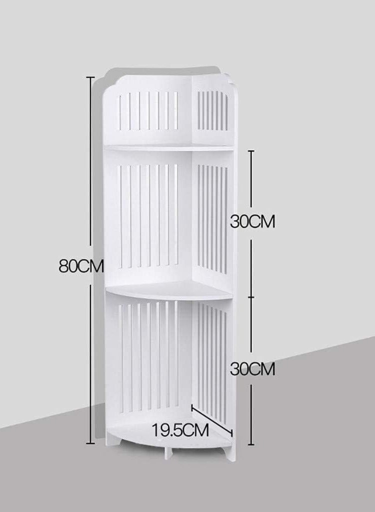 LINGWEI Bathroom Corner Shelf Organizer Freestanding Toilet Paper Holder Stand, 3-Tier Storage Rack for Small Spaces - Image 3