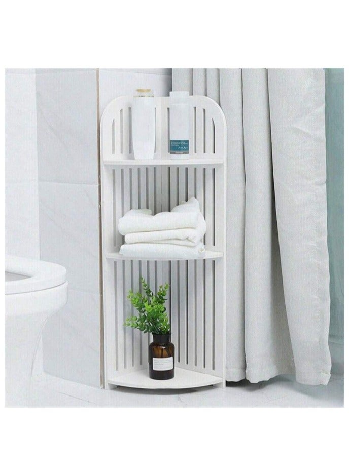 LINGWEI Bathroom Corner Shelf Organizer Freestanding Toilet Paper Holder Stand, 3-Tier Storage Rack for Small Spaces - Image 5