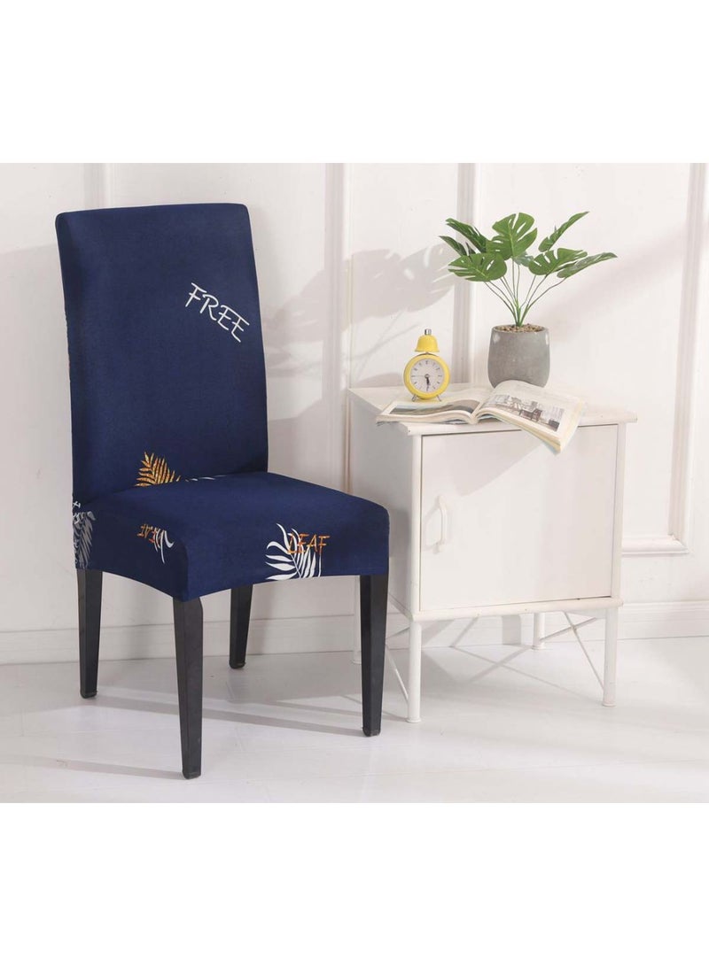 NIBEMINENT Plain Style Chair Cover Navy Blue/White