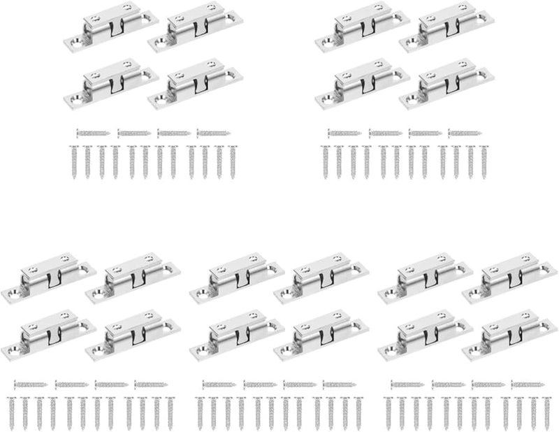 Silver Adjustable Cabinet Catches 20 Pcs Premium Tension Latches For Door Drawer Wardrobe - Image 2