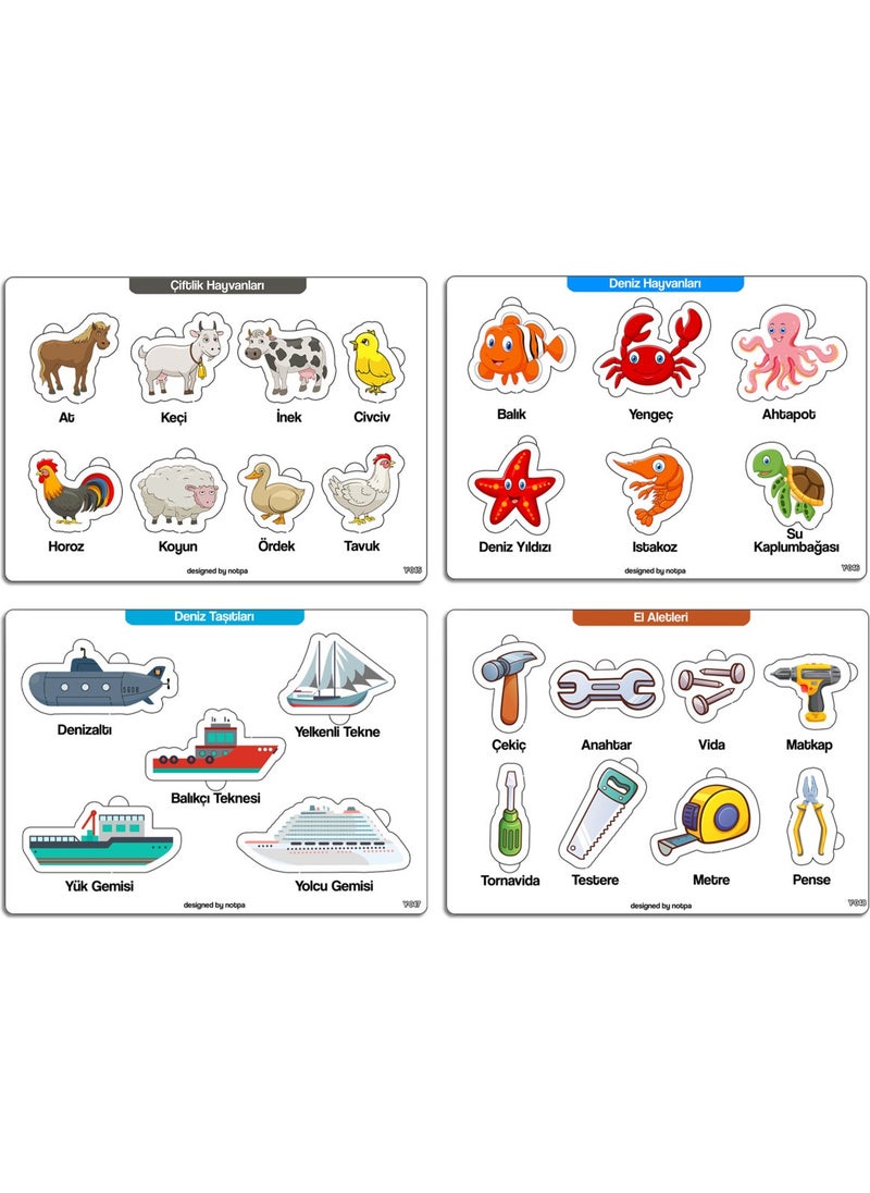 KutuTR Notpa Educational and Tutorial Wooden Colored Puzzle for Children Set of 4 1  - Image 4