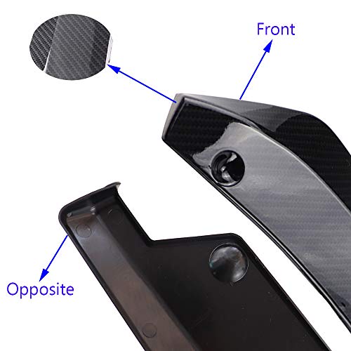 Banwinoto Rear Bumper Diffuser Universal Car Side Fender Skirt Lip Splitter Canard Protector 1 Pair Carbon Fiber/Black (Carbon Fiber Color) - Image 2