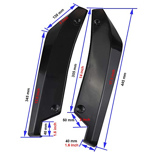 Banwinoto Rear Bumper Diffuser Universal Car Side Fender Skirt Lip Splitter Canard Protector 1 Pair Carbon Fiber/Black (Carbon Fiber Color) - Image 5