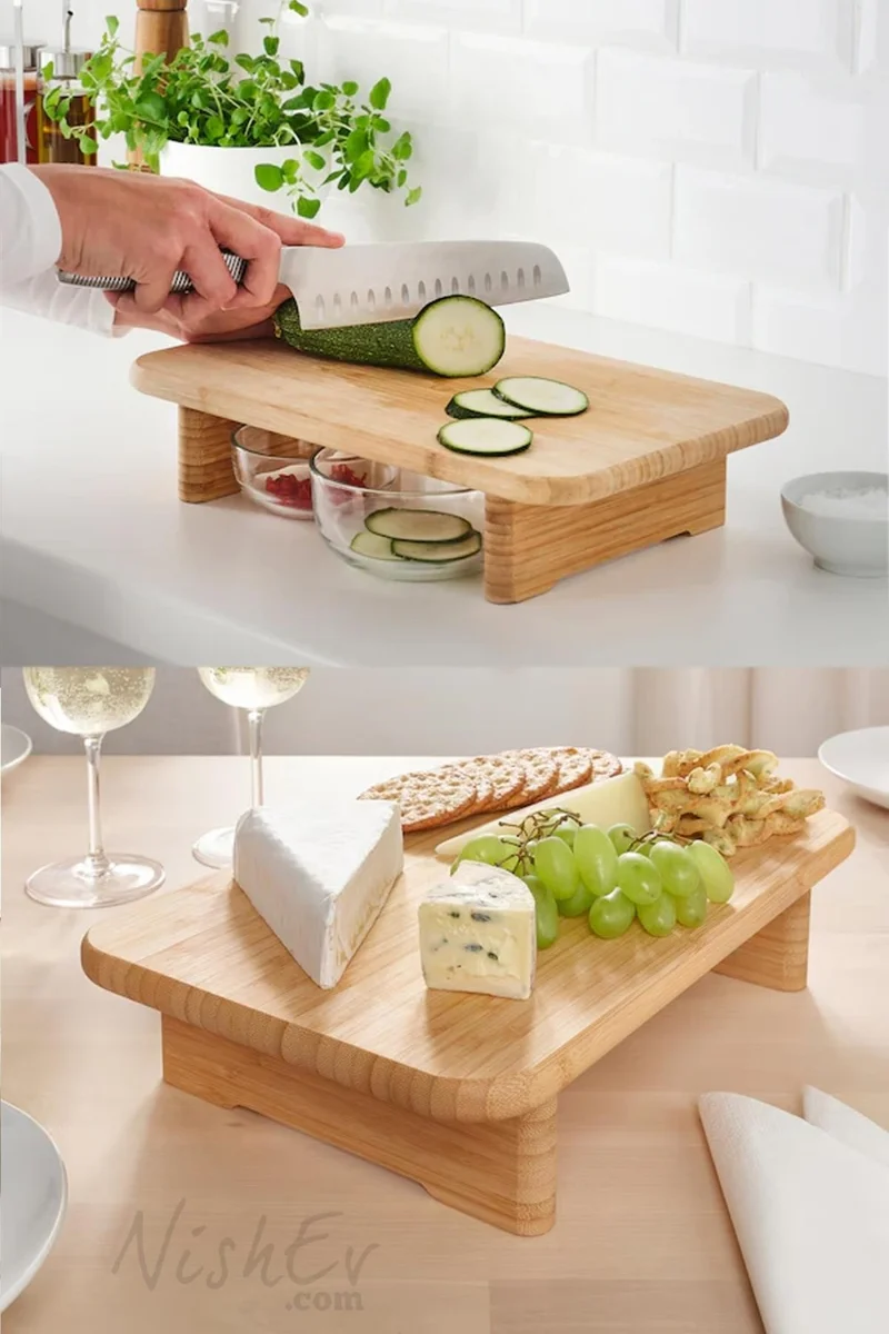نيشيف Standing Cutting Board Bamboo Serving Board STOLTHET - 35x22 Cm