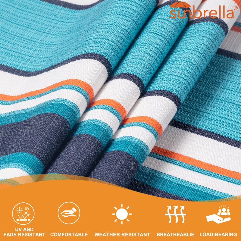 Lazy Daze Hammocks 12 FT Sunbrella Fabric Hammock not Fading with Spreader Bars and Free Pillow Fits for 2 Persons, All Weather and Fade Resistant for Patio Yard, 450 lbs Capacity, Token Surfside - Image 4