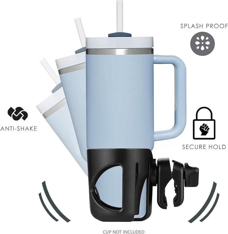 Digital Nc New Cup Holder Compatible with UPPAbaby Cup Holder for Vista Cruz and Minu A Solid Super Secure Fit 360 Degrees Rotatable AntiShake Spill Resistant Black - Image 5