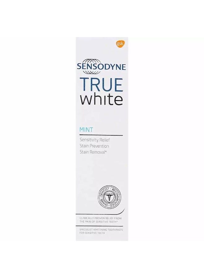 Sensodyne معجون أسنان سينسوداين المتخصص لتبييض الأسنان الحساسة، نكهة النعناع الأبيض الحقيقي، 75 مل - Image 2