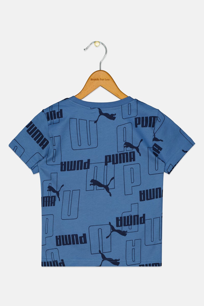 PUMA Kids Boy Allover Print Short Sleeve Outdoor Top, Multicolor - Image 2