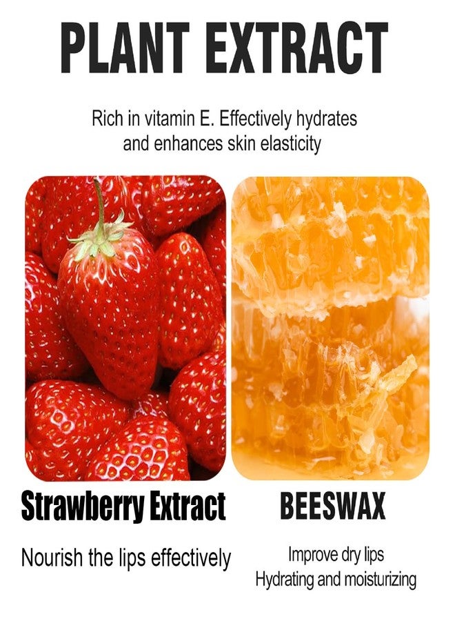 Tiejdhr Strawberry Sleeping Lip Mask, Exfoliating Honey Balm, Hydrating & Prevention Dry and Cracked Scrubs Exfoliator, Repair Nourishes the Skin - Image 3