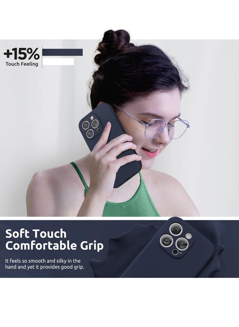 Raxoom Design for iPhone 15 Pro Max Case [2 x Screen Protectors & 1 x Lanyard], Liquid Silicone Protection for Each Lens Shockproof Cover for iPhone 15 Pro Max 6.7 inch 2023, Midnight Blue - Image 5