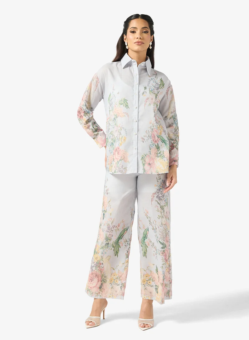 Floral Print Top & Pants Set