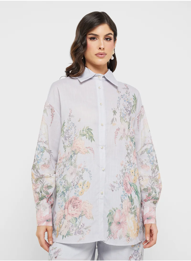 Khizana Floral Print Top & Pants Set