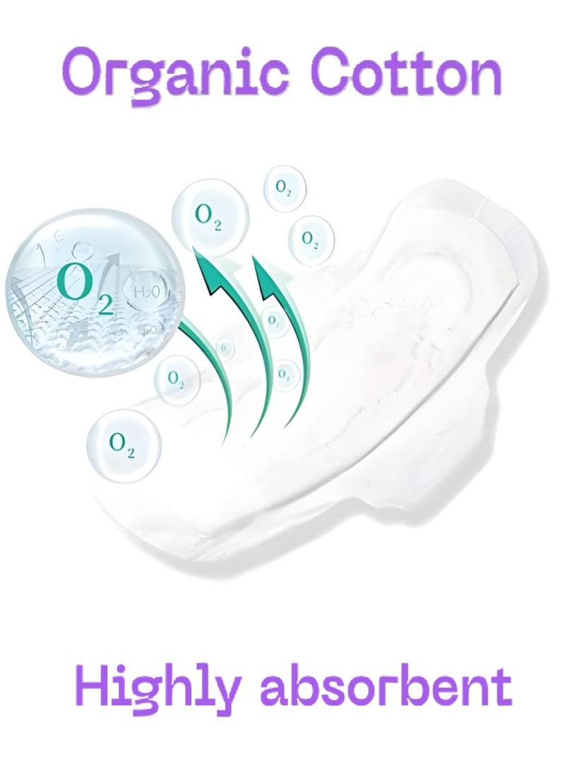 O2 Organic Cotton Night Sanitary Pads 10 Pads Long Night - Size 290 mm From O2 - Image 4